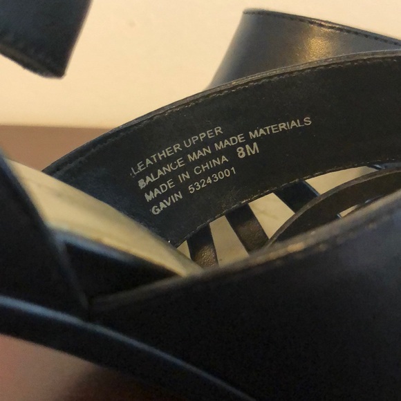 Fergie Black Leather Platform Sandals Sz8 - Picture 5 of 7